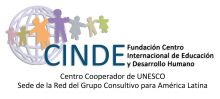 Logo del Centro Internacional de Educacion y Desarrollo Humano, iconos de niños tomados de la mano