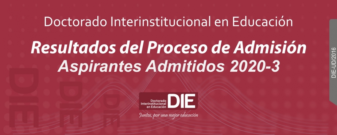 Banner para la publicacion de admitidos al DIE-UD 2020-3