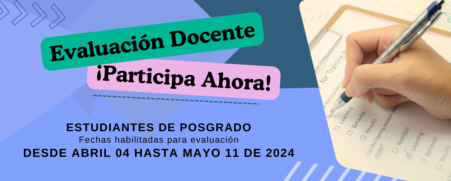Evaluación docente del periodo 2024-1 para programas académicos de posgrado