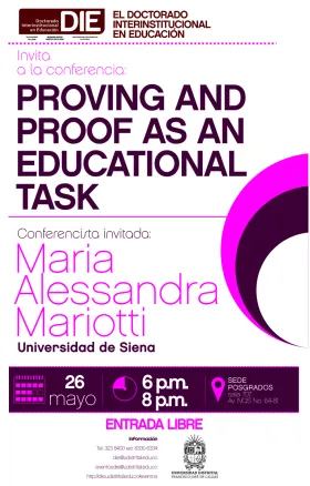 Afiche de la conferencia Proving and proof as an educational task
