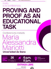 Afiche de la conferencia Proving and proof as an educational task