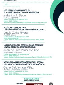Afiche de las conferencias del Seminario Miradas Abril-Mayo de 2017
