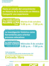 afiche de Conferencias del Seminario Miradas Contemporáneas en Educación - Octubre