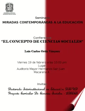 afiche de Seminario Miradas Contemporáneas a la Educación - El concepto de Ciencias Sociales