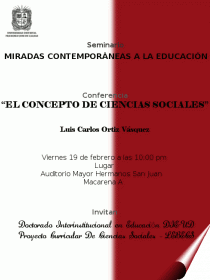 afiche de Seminario Miradas Contemporáneas a la Educación - El concepto de Ciencias Sociales