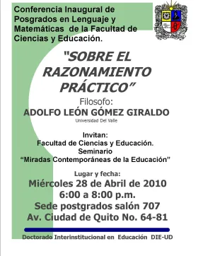 afiche de Conferencia Sobre el razonamiento practico