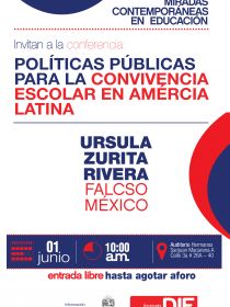 Afiche de la conferencia Políticas Públicas para la Convivencia Escolar en América Latina