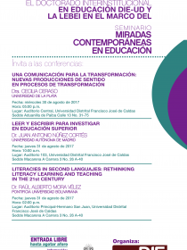 Afiche de las Conferencias del Seminario Miradas Contemporáneas en Educación