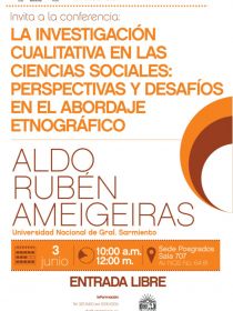 Afiche del evento La investigación cualitativa en las ciencias sociales: Perspectivas y desafíos en el abordaje etnográfico