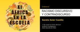 Banner para la conferencia Racismo discursivo y contradiscurso