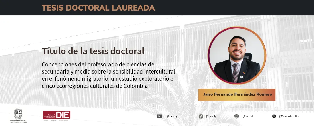 Tesis de Jairo Fernández laureada por su investigación sobre sensibilidad intercultural y migración