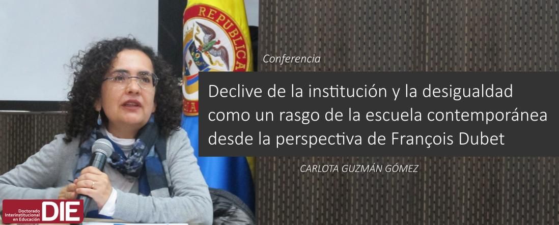 Banner para la conferencia de Carlota Guzmán Gómez