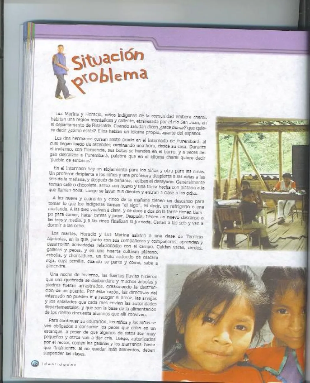 Imagen de página de texto de la sección situación problema