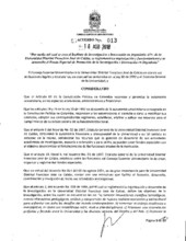 Acuerdo 013-2018 del Consejo Superior Universitario