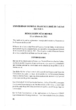 Resolución de rectoría No. 031 de 2013