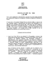 Resolución de rectoría No. 131 de 2005